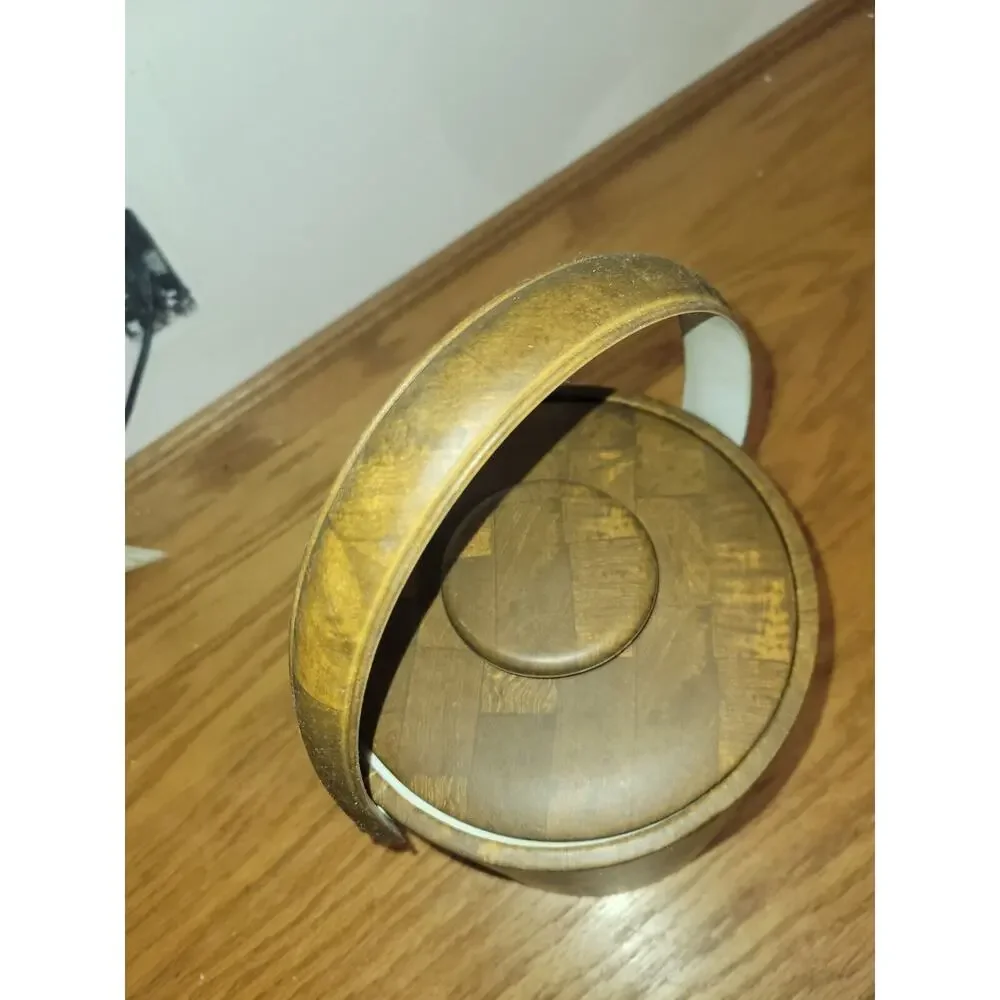 Vintage Ice Bucket Brown Vinyl 60s 70s Retro Vintage Barware Masculine